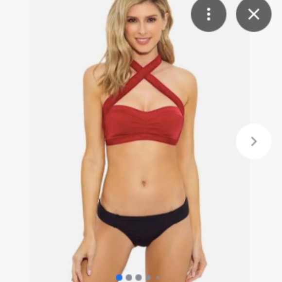 Everyday Sunday Black Bandeau Convertible Bikini Top, SZ 6 - Picture 8 of 14